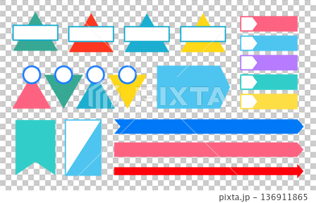 A set of colorful label and banner infographics with no text that can be used to organize information and explain procedures A set of colorful label and banner infographics with no text that can be used to organize information and explain procedures 136911865