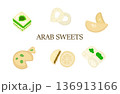 Arab sweets illustration ideal for menus packaging branding, posters 136913166