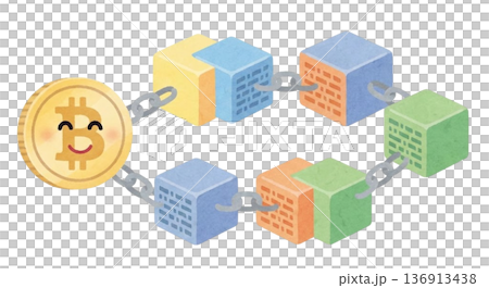 暗号資産・ブロックチェーンアイコン 136913438