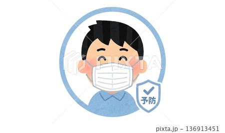 マスク着用アイコン 136913451
