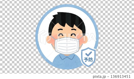 マスク着用アイコン 136913451
