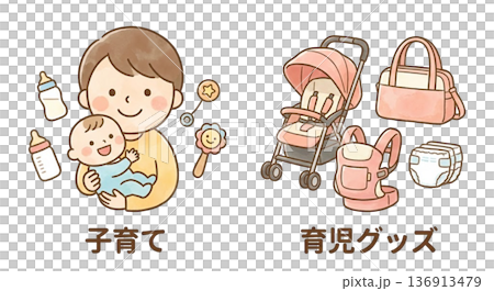 子育て・育児グッズアイコン 136913479