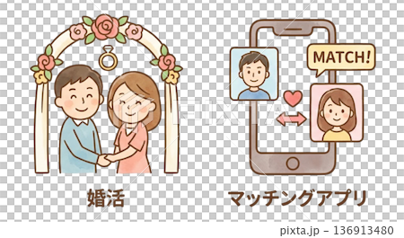 婚活・マッチングアプリアイコン 136913480