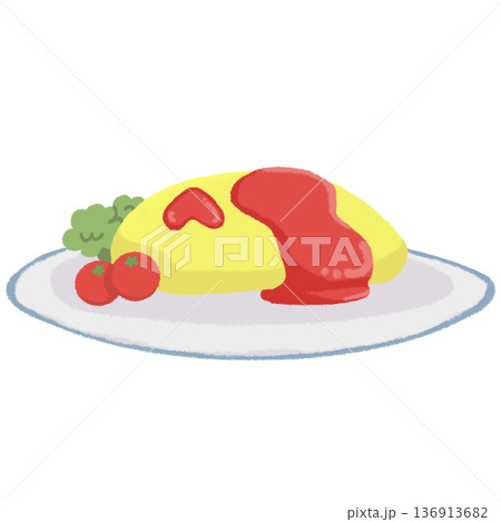 オムライスイラスト 136913682