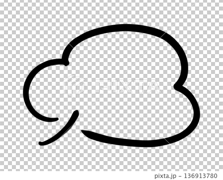 ペンの手書き吹き出し_黒 ペンの手書き吹き出し_黒 136913780