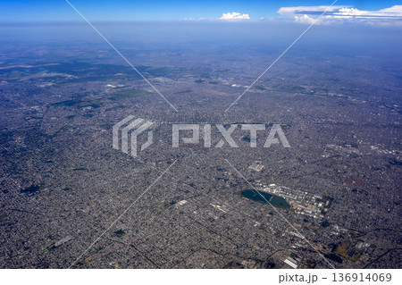 buenos aires aerial from airplane window 136914069