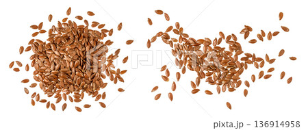 flaxseed isolated on white background. Top view. Flat lay 136914958