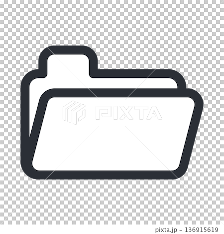 フォルダアイコン 開いたフォルダー シンプルなファイル管理UI 136915619