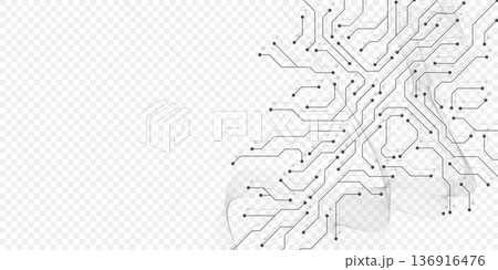 Circuit board digital abstract background. Motherboard technology texture design. AI semiconductor and computer processor on tech bg. Vector illustration 136916476