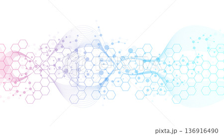 Structure molecule and communication Dna, atom, neurons. Science concept for your design. Connected lines with dots. Medical, technology, chemistry, science background. illustration. Structure molecule and communication Dna, atom, neurons. Science concept for your design. Connected lines with dots. Medical, technology, chemistry, science background. illustration. 136916490