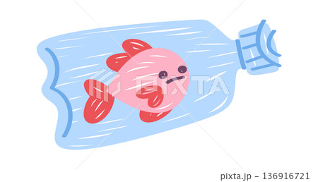 Fish in plastic bottle trap 136916721