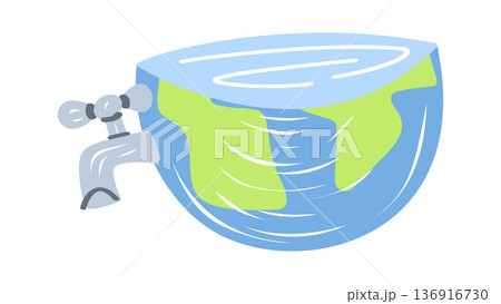 Earth planet sink with tap 136916730
