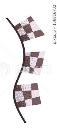 Checkered racing flags string element 136916732