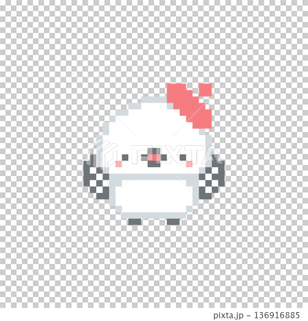 像素畫:一頂紅色貝雷帽和一隻長尾山雀 像素畫:一頂紅色貝雷帽和一隻長尾山雀 136916885