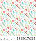 seamless pattern with berries and flowers 136917035
