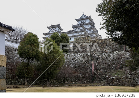 the himeji white castle is famous and beautiful in japan 136917239