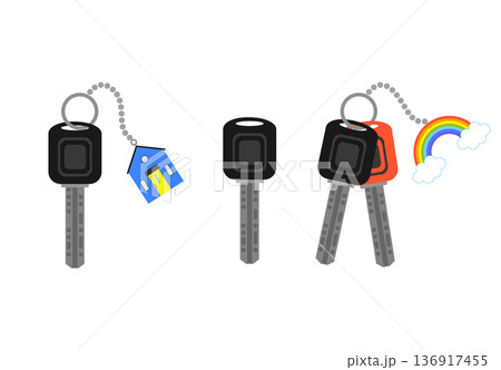 家の鍵のイラストセット 136917455