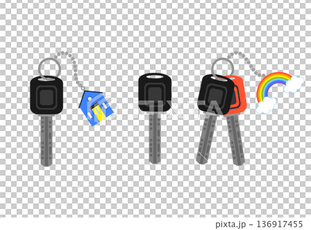 家の鍵のイラストセット 136917455