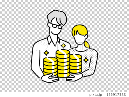 一對幸福的夫婦，他們成功地管理了自己的資產。 136917588