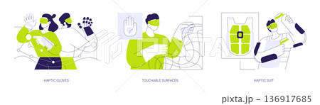 Tactile virtual reality isolated cartoon vector illustrations se Tactile virtual reality isolated cartoon vector illustrations se 136917685