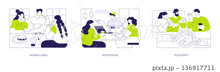 Student meals isolated cartoon vector illustrations se 136917711