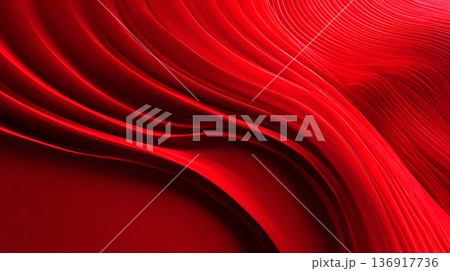An abstract digital background of bright red and orange wavy light trails creating a dynamic, speed-like motion effect on a dark red gradient. An abstract digital background of bright red and orange wavy light trails creating a dynamic, speed-like motion effect on a dark red gradient. 136917736