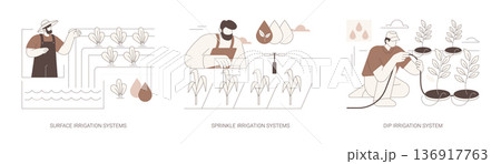 Irrigation systems isolated cartoon vector illustrations se 136917763