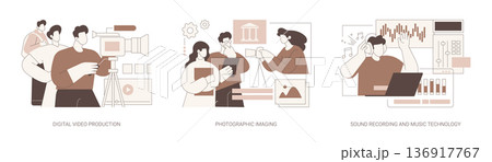 Associate in Digital media isolated cartoon vector illustrations se 136917767
