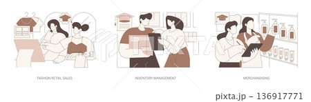 Retail college isolated cartoon vector illustrations se 136917771