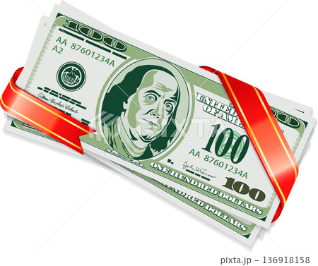 Dollar Bills with Ribbon 136918158