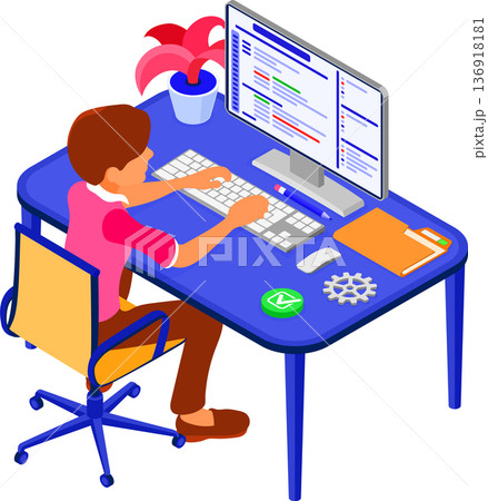 programmer developing online chat website 136918181