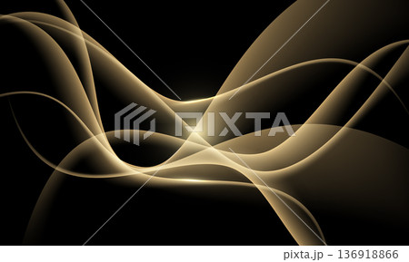 Abstract gold curve luxury elegant overlap on black background design modern vector 136918866