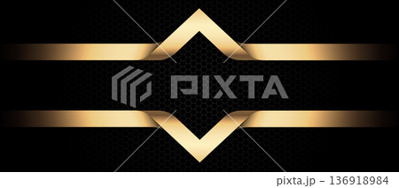 Abstract luxury golden arrow banner on black hexagon mesh design modern futuristic background vector Abstract luxury golden arrow banner on black hexagon mesh design modern futuristic background vector 136918984