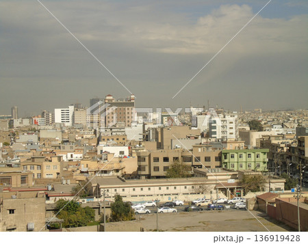 The city skyline of Erbil in Iraq, as seen from the citadel The city skyline of Erbil in Iraq, as seen from the citadel 136919428