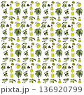 Italian style pattern of olives and olive oil.  136920799