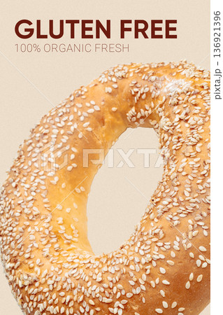 Celebrating Easter with a fresh gluten free bagel on a sunny day in the kitchen Celebrating Easter with a fresh gluten free bagel on a sunny day in the kitchen 136921396