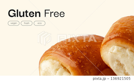 Enjoying delicious gluten free rolls for a happy Easter meal with family and friends 136921505