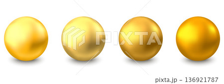 Golden glossy 3d ball or  orange  reflective pearl. 136921787