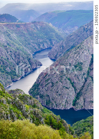 Mountain view. River Sil Canyon in Galicia Spain 136922305