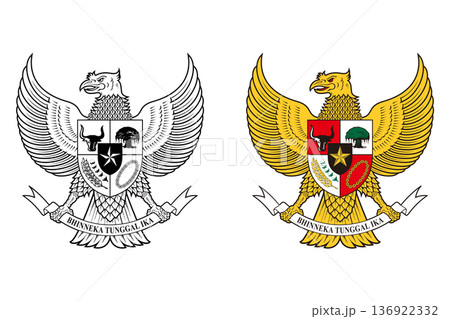 "Garuda Pancasila" Symbol Of Indonesia Country. Indonesia Mascot Vector Illustration "Garuda Pancasila" Symbol Of Indonesia Country. Indonesia Mascot Vector Illustration 136922332