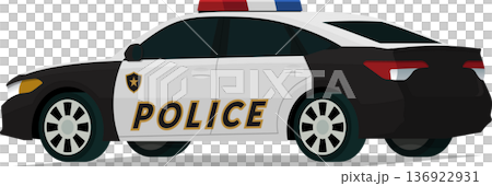 Law enforcement vehicle angled rear side view illustration Law enforcement vehicle angled rear side view illustration 136922931