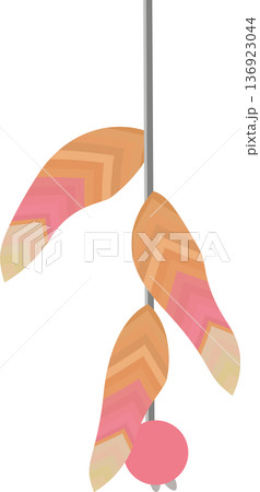 Flat style illustration of a colorful feather toy for cats to play . PNG Flat style illustration of a colorful feather toy for cats to play . PNG 136923044
