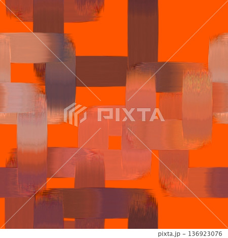 Abstract geometric background with warm orange and purple brush stroke rectangles, digital painting texture, modern creative design for web, branding, print, social media 136923076