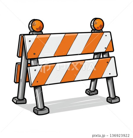 Orange and White Striped Road Barrier Pixel Art Illustration Orange and White Striped Road Barrier Pixel Art Illustration 136923922