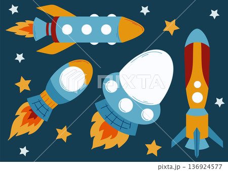 Set of cute illustration. Perfect for kids designs, posters, stickers Set of cute illustration. Perfect for kids designs, posters, stickers 136924577