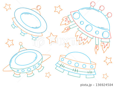 Set of cute illustration. Perfect for kids designs, posters, stickers 136924584