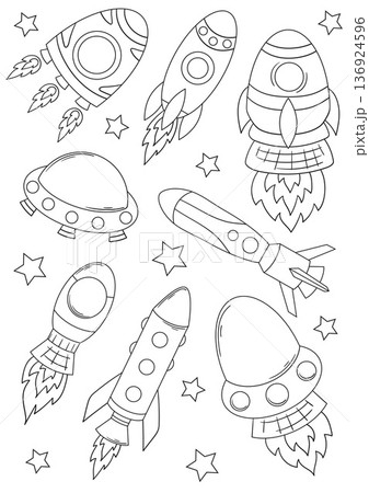 Set of cute illustration. Perfect for kids designs, posters, stickers Set of cute illustration. Perfect for kids designs, posters, stickers 136924596