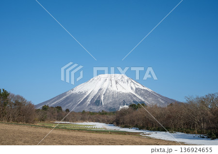 日本の鳥取県の大山の春の美しい風景 136924655