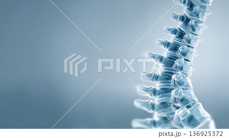 Human spine anatomy illustration with vertebrae structure, medical healthcare concept 136925372