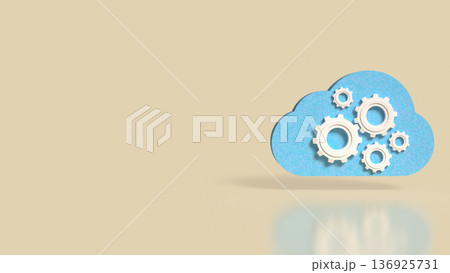 Cloud Computing Concept with Gears and Technology Automation 3d render Cloud Computing Concept with Gears and Technology Automation 3d render 136925731